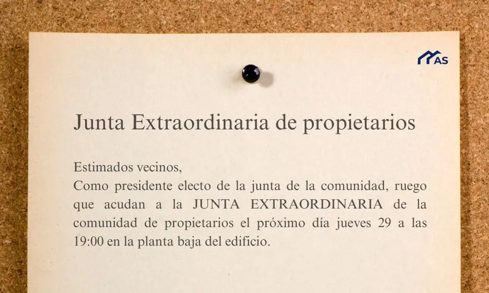 Requisitos convocatoria junta extraordinaria comunidad​